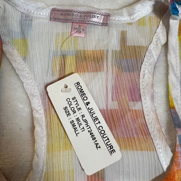 Romeo & Juliet Couture Color Block Sequin Pocket Tank Size Small NEW Lightweight - Picture 4 of 7